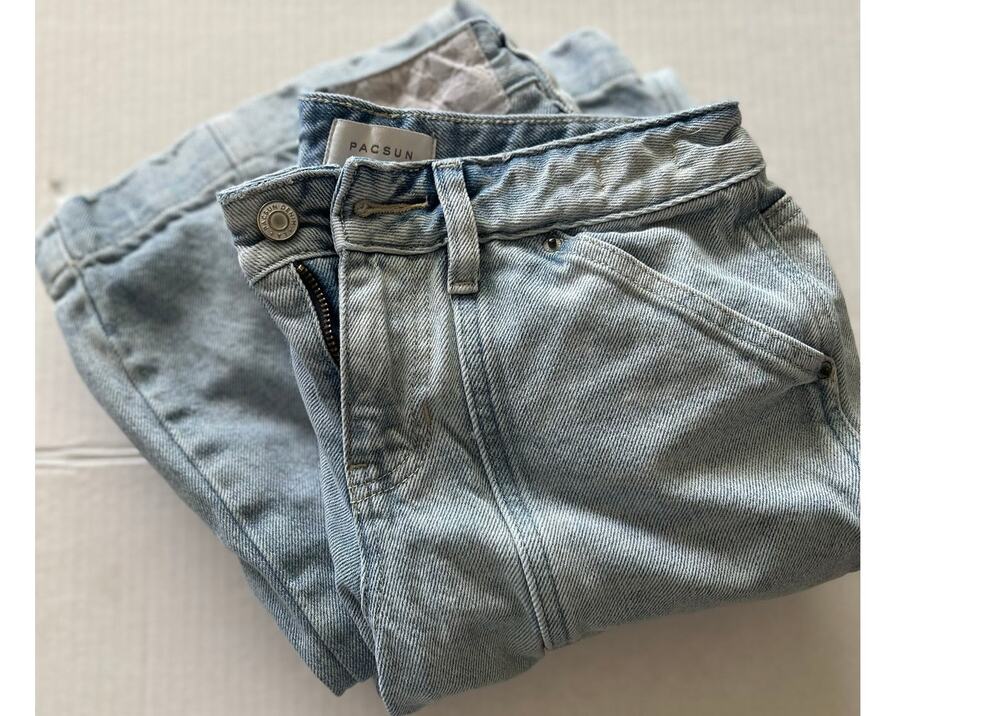 PacSun Casey Low Rise Baggy Jeans Light Wash Carpenter Wide Leg Size 23